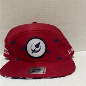 d. Hudson men's red/navy golf logo embroidered adjustable snapback NWT
